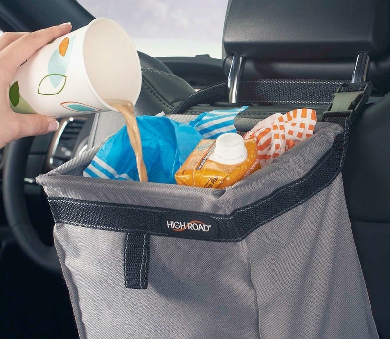 High Road TrashStash Hanging Car Garbage Bag with Push-Close Lid and Waterproof Bin for Cars, SUVs and Trucks - Holds 3 Gallons of Car Trash - Image 2